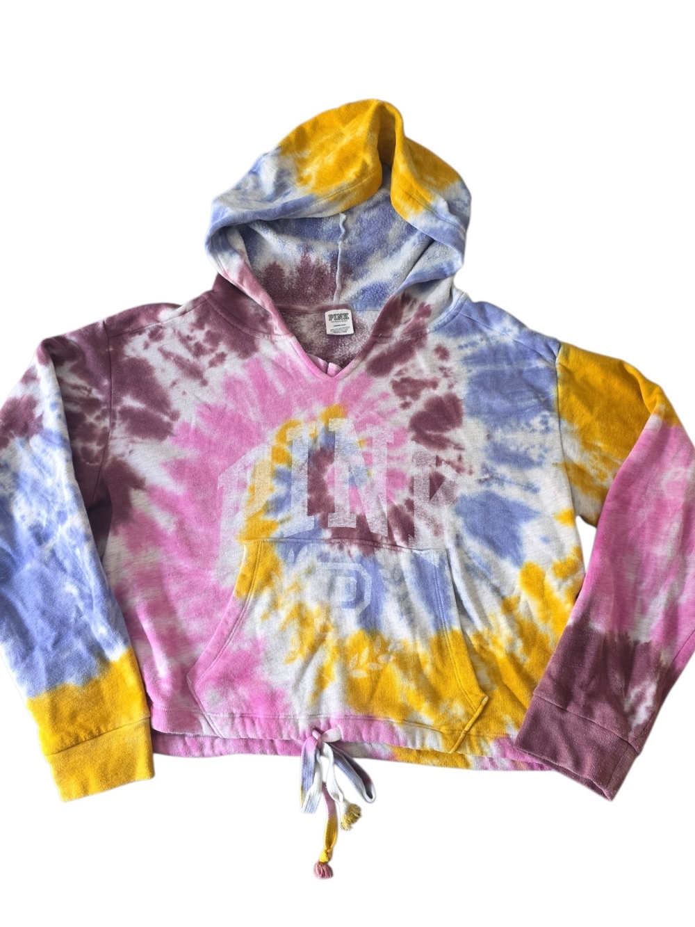 Victoria’s Secret PINK Tie Dye Cropped Hoodie Women’s L